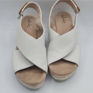 Clarks Comfortable Maritsa Lara Wedge Sandal Women's Size 10 White